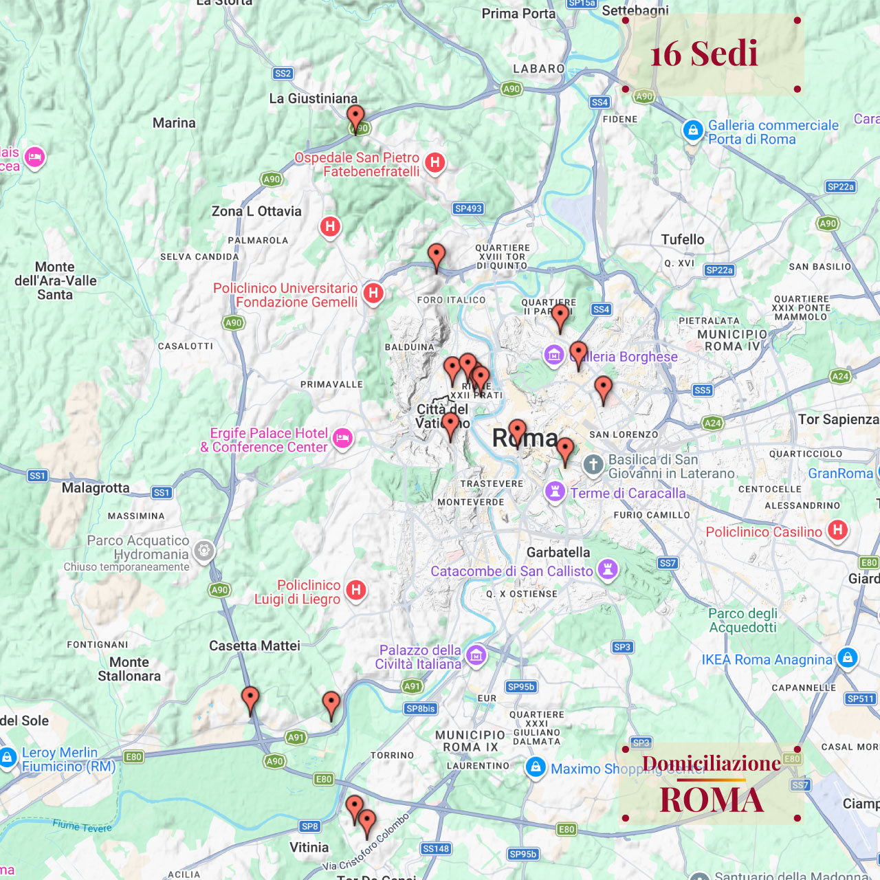 Mappa sedi Flex Office Roma