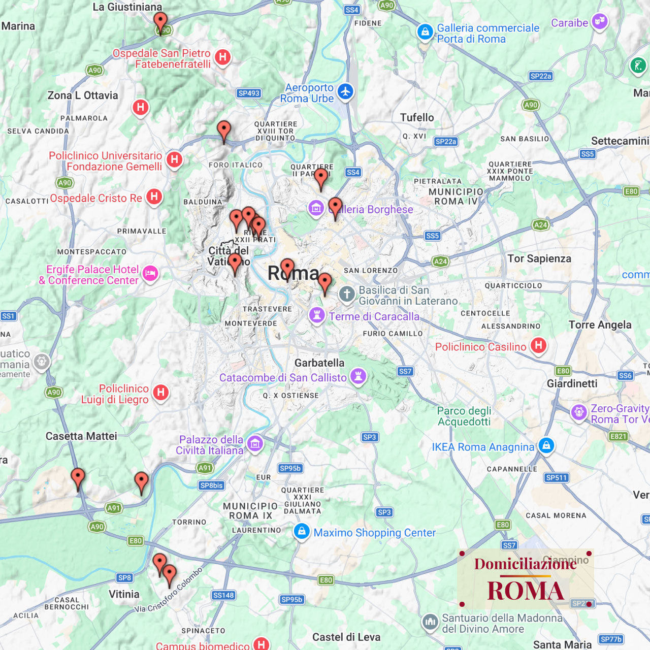 Mappa sedi Flex Office Roma