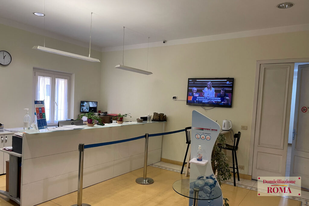 Foto della zona reception segreteria della sede di Roma Prati Giulio Cesare