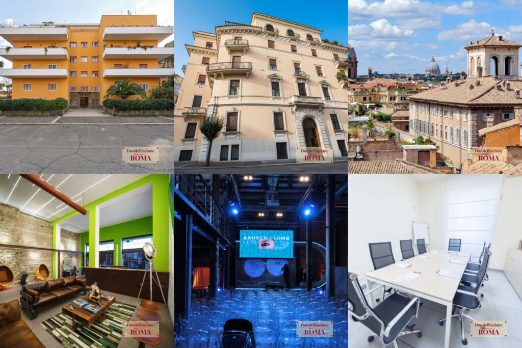 Foto di alcuni business center romani in cui è possibile attivare una sede legale
